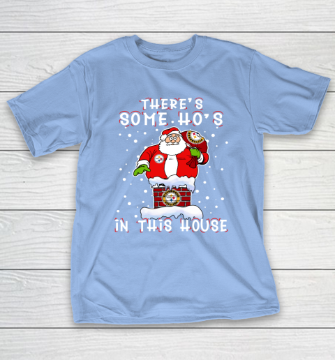 Pittsburgh Steelers Christmas There Is Some Hos In This House Santa Stuck In The Chimney NFL T-Shirt 10