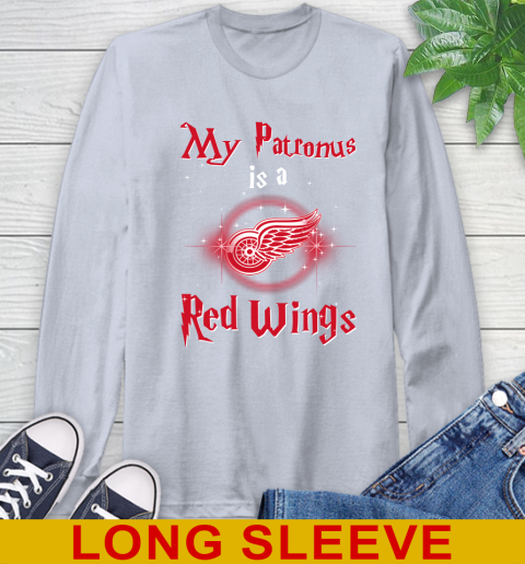NHL Hockey Harry Potter My Patronus Is A Detroit Red Wings Long Sleeve T-Shirt 6