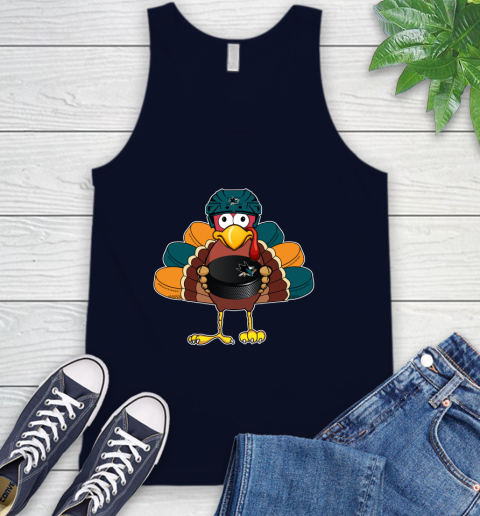 San Jose Sharks Turkey Thanksgiving Day Tank Top 3
