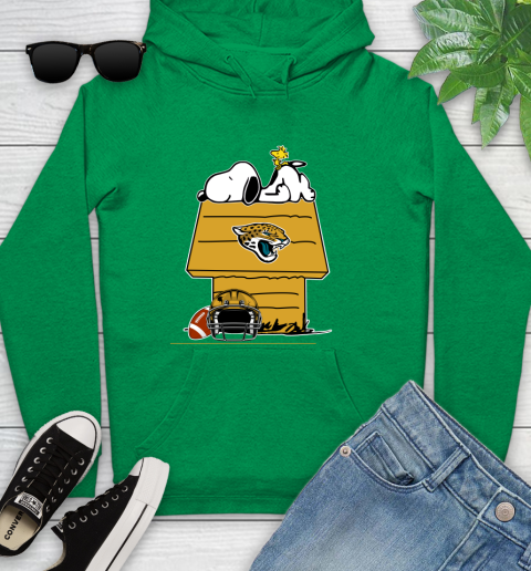 Jacksonville Jaguars NFL Football Snoopy Woodstock The Peanuts Movie Youth Hoodie 7