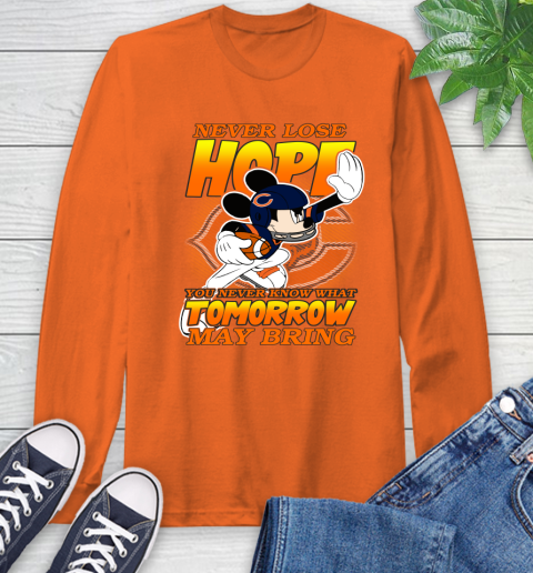 Chicago Bears NFL Football Mickey Disney Never Lose Hope Long Sleeve T-Shirt 4