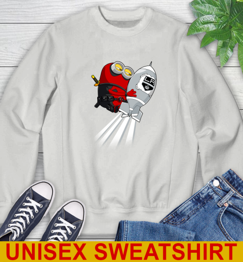 NHL Hockey Los Angeles Kings Deadpool Minion Marvel Shirt Sweatshirt 5