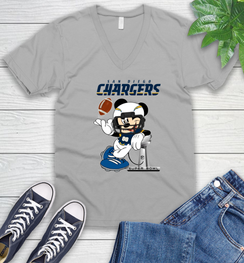 NFL San diego chargers Mickey Mouse Disney Super Bowl Football T Shirt V-Neck T-Shirt 4
