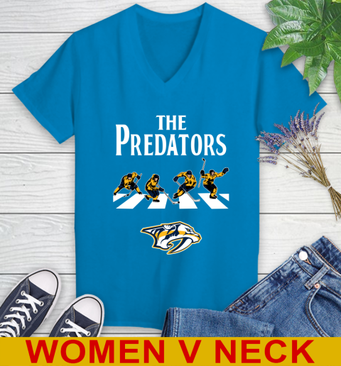 NHL Hockey Nashville Predators The Beatles Rock Band Shirt Women's V-Neck T-Shirt 8 NHL Hockey Nashville Predators The Beatles Rock Band Shirt Women's V-Neck T-Shirt - Image 8