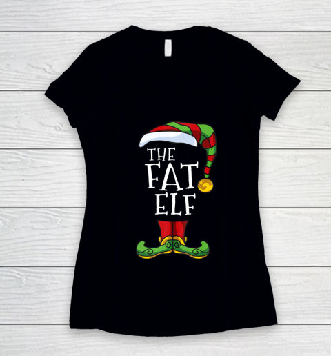 Fat Elf Family Matching Christmas Group Funny Pajama Women's V-Neck T-Shirt