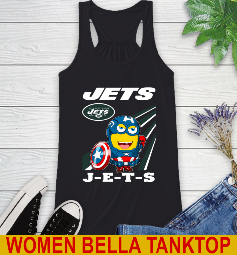 NFL Football New York Jets Captain America Marvel Avengers Minion Shirt Racerback Tank