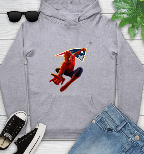 NFL Spider Man Avengers Endgame Football New England Patriots Youth Hoodie 6