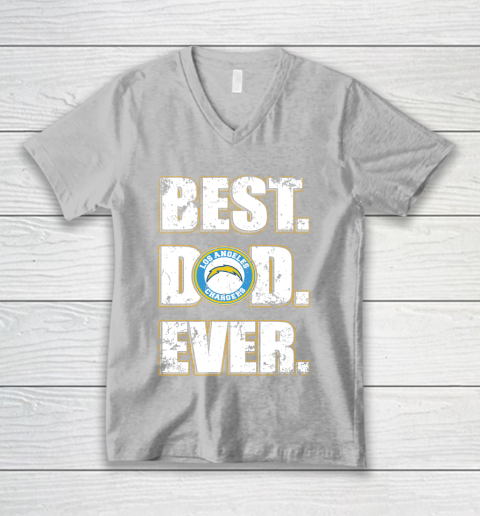 NFL Los Angeles Chargers Football Best Dad Ever Family Shirt V-Neck T-Shirt 3