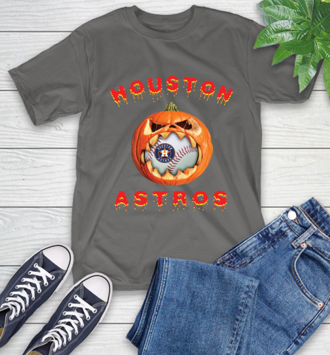 MLB Houston Astros Halloween Pumpkin Baseball Sports T-Shirt 9