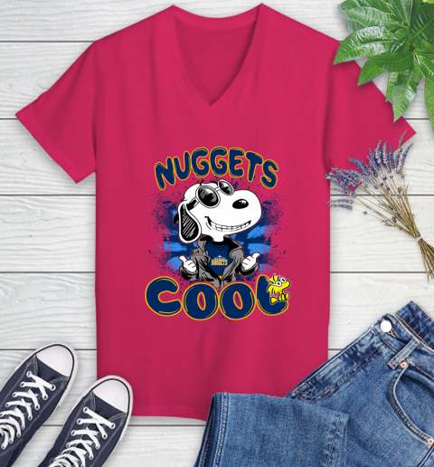 NBA Basketball Denver Nuggets Cool Snoopy Shirt Women's V-Neck T-Shirt 7