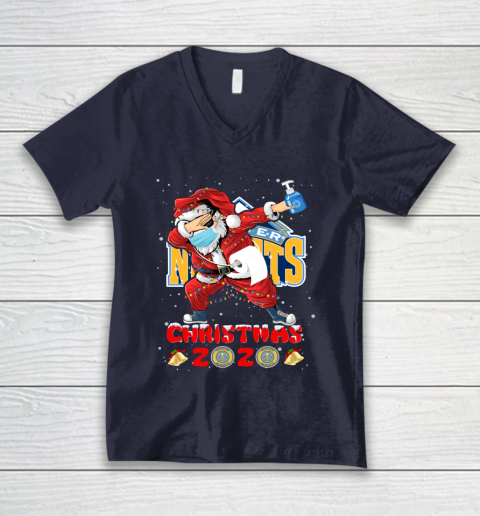 Denver Nuggets Funny Santa Claus Dabbing Christmas 2020 NBA V-Neck T-Shirt 2