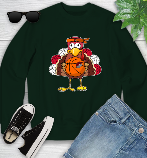 Portland Trail Blazers Turkey thanksgiving day Youth Sweatshirt 10