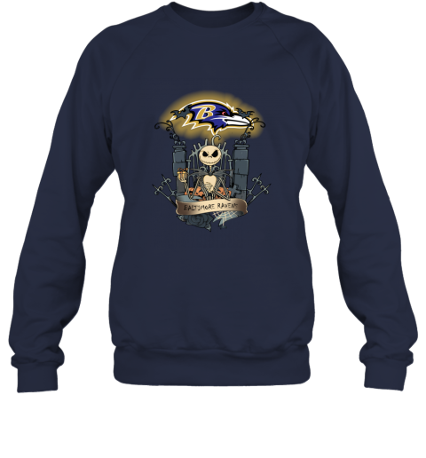 Official NFL baltimore ravens Football Jack skellington halloween T-shirt,  hoodie, tank top, sweater and long sleeve t-shirt