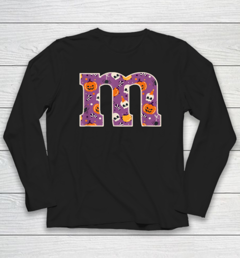 Funny Letter M Chocolate Candy Halloween Costume Long Sleeve T-Shirt