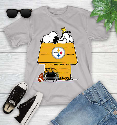 Pittsburgh Steelers NFL Football Snoopy Woodstock The Peanuts Movie Youth T-Shirt 12