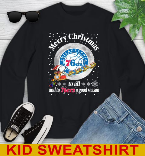 Philadelphia 76ers Merry Christmas To All And To 76ers A Good Season NBA Basketball Sports Youth Sweatshirt