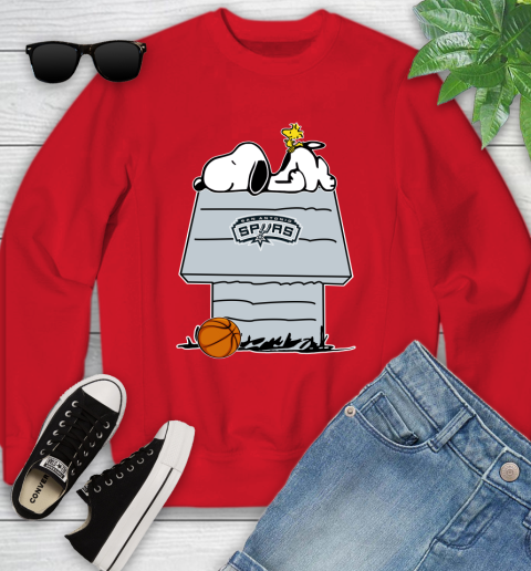 San Antonio Spurs NBA Basketball Snoopy Woodstock The Peanuts Movie Youth Sweatshirt 9