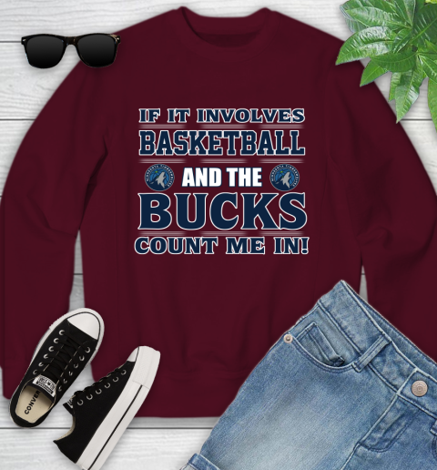 NBA If It Involves Basketball And Minnesota Timberwolves Count Me In Sports Youth Sweatshirt 5
