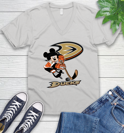 NHL Anaheim Ducks Mickey Mouse Disney Hockey T Shirt V-Neck T-Shirt