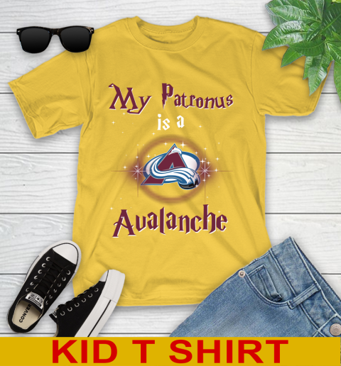 NHL Hockey Harry Potter My Patronus Is A Colorado Avalanche Youth T-Shirt 9