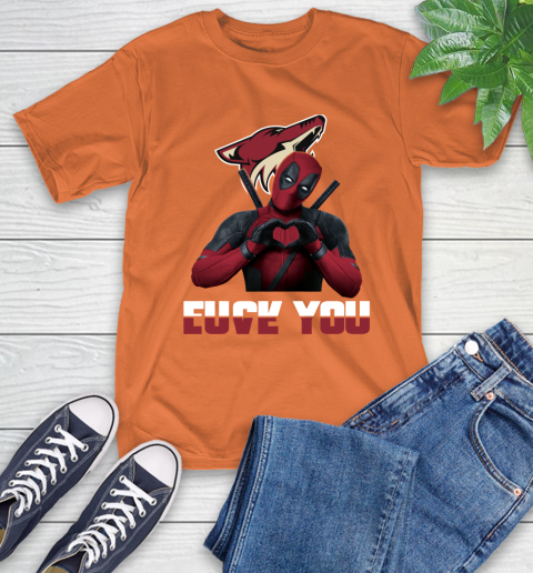 NHL Arizona Coyotes Deadpool Love You Fuck You Hockey Sports T-Shirt 4