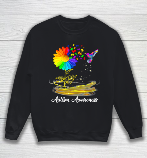 Autism Awareness Month Tshirt Hummingbird Sunflower Sweatshirt