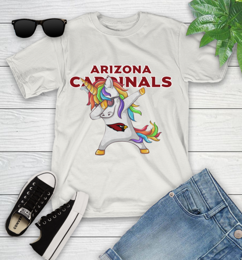 Arizona Cardinals NFL Football Funny Unicorn Dabbing Sports Youth T-Shirt 12