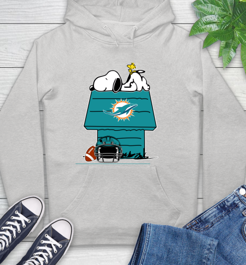 Miami Dolphins NFL Football Snoopy Woodstock The Peanuts Movie Hoodie