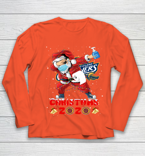 Cleveland Cavaliers Funny Santa Claus Dabbing Christmas 2020 NBA Youth Long Sleeve 3