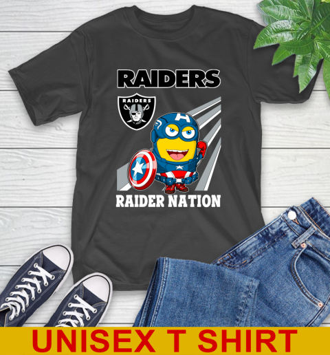 NFL Football Oakland Raiders Captain America Marvel Avengers Minion Shirt T-Shirt