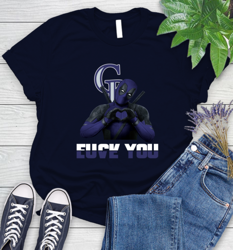 MLB Colorado Rockies Deadpool Love You Fuck You Baseball Sports Women's T-Shirt 2