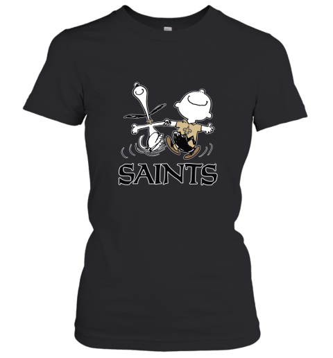 Snoopy And Charlie Brown Happy New Orleans Saints Fans Women's T-Shirt