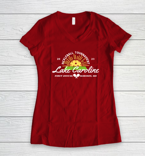 Lake Caroline Pickleball Tournament 2023 Women's V-Neck T-Shirt 6