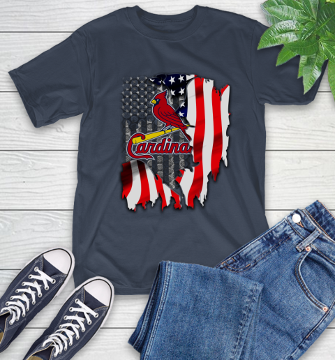 St.Louis Cardinals MLB Baseball American Flag T-Shirt 3
