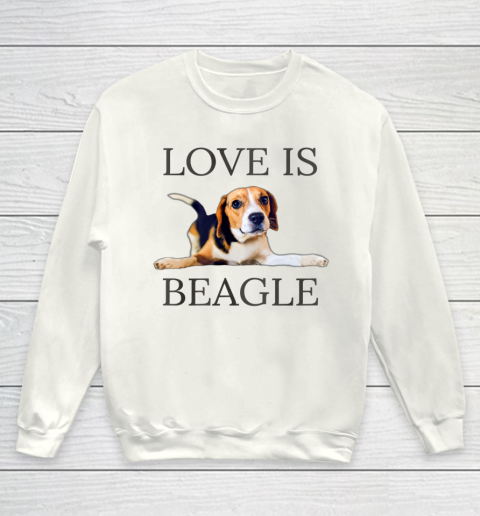 Dog Mom Shirt Beagle Shirt Women Men Kids Dog Mom Dad Love Is Pet Gift Youth Sweatshirt