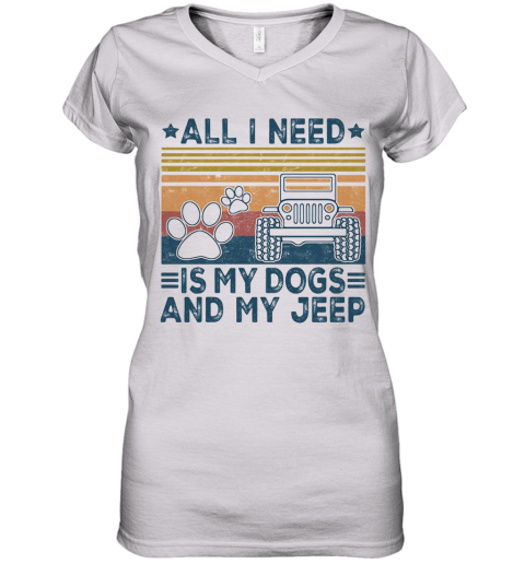 All I Need Is My Paw Dogs And My Jeep Vintage Retro Stars Women S