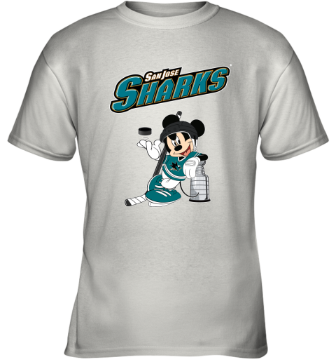 Mickey San Jose Sharks With The Stanley Cup Hockey NHL Youth T-Shirt