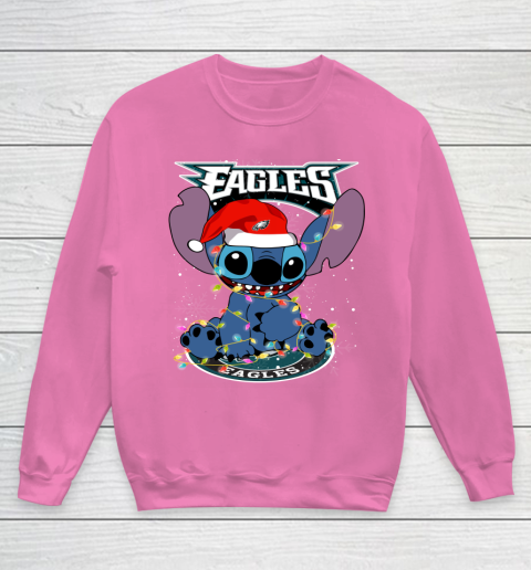 Philadelphia Eagles NFL Football noel stitch Christmas Youth Sweatshirt 3