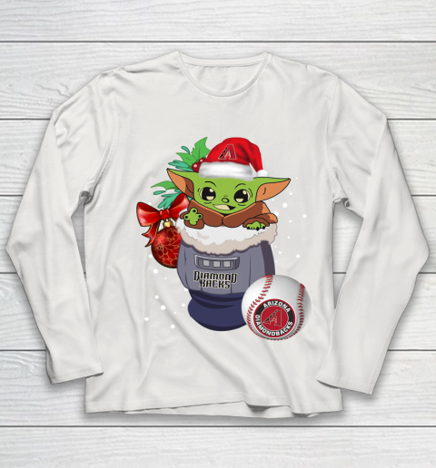 Arizona Diamondbacks Christmas Baby Yoda Star Wars Funny Happy MLB Youth Long Sleeve 11