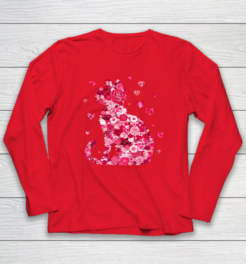 Funny Girls Cat Valentines Day Happy Meowentine's Day Long Sleeve T-Shirt 6