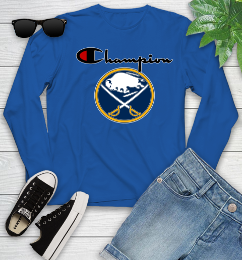 NHL Hockey Buffalo Sabres Champion Shirt Youth Long Sleeve 7