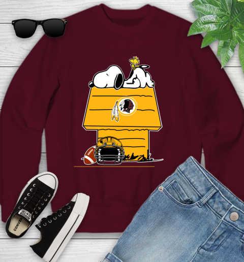 Washington Redskins NFL Football Snoopy Woodstock The Peanuts Movie Youth Sweatshirt 5