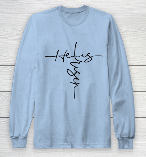 Easter He is Risen Cross Christian Long Sleeve T-Shirt 5