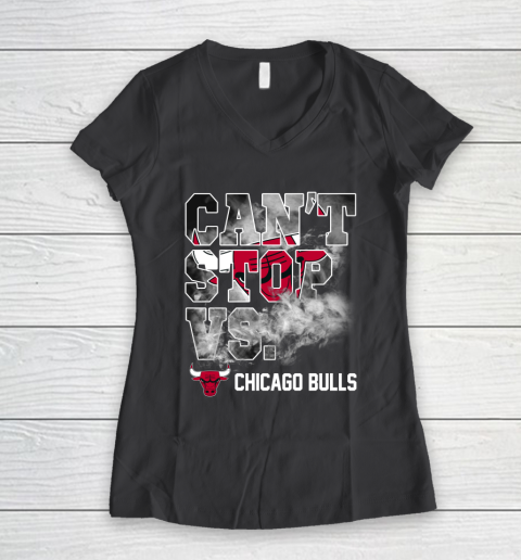 NBA Chicago Bulls Basketball Can't Stop Vs Women's V-Neck T-Shirt 6