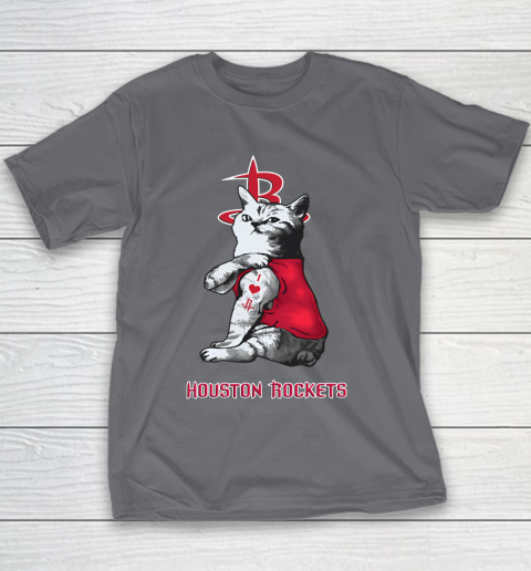 NBA Basketball My Cat Loves Houston Rockets Youth T-Shirt 5