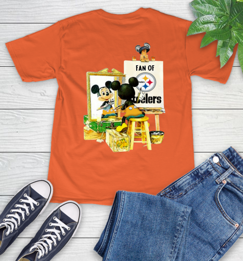 NFL Football Pittsburgh Steelers Mickey Drawing Shirt 4