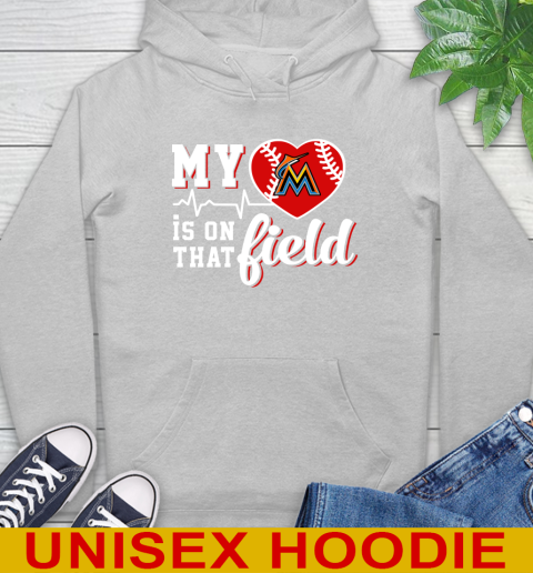 MLB My Heart Is On That Field Baseball Sports Miami Marlins Hoodie 6