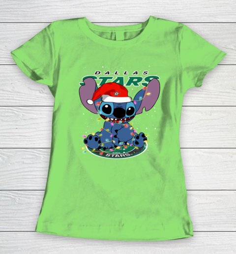 Dallas Stars NHL Hockey noel stitch Christmas Women's T-Shirt 5