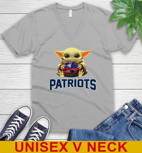 NFL Football New England Patriots Baby Yoda Star Wars Shirt V-Neck T-Shirt 4