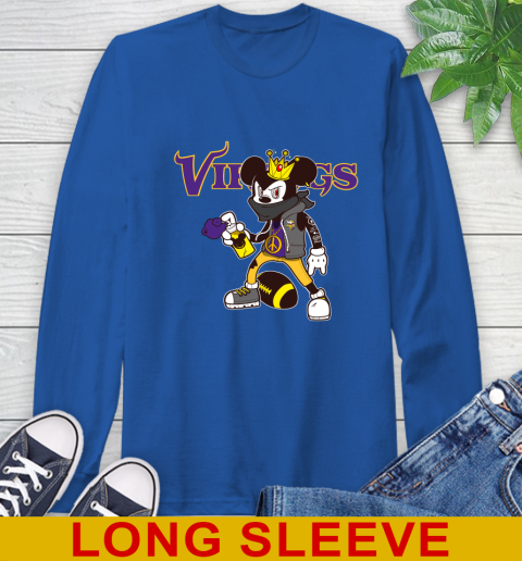 Minnesota Vikings NFL Football Mickey Peace Sign Sports Long Sleeve T-Shirt 9